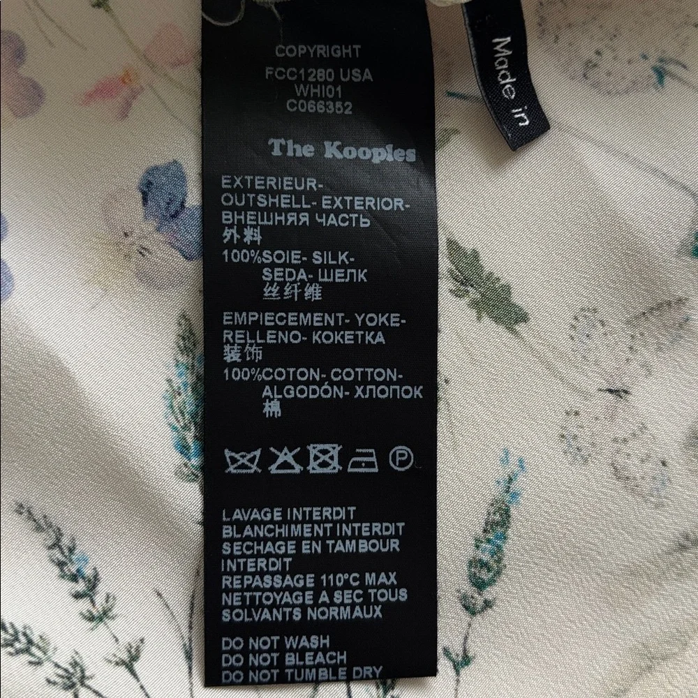 The Kooples Floral Button-Up Blouse in Ivory size XXS  ( fits a S) runs large - Picture 8 of 8